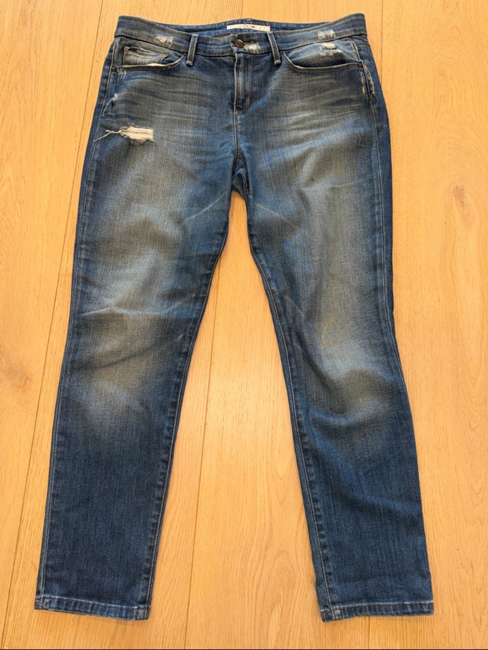 JOE’S JEANS! “The Ankle Length Muse,” Size 30. Lightly Distressed Jeans - Blue.